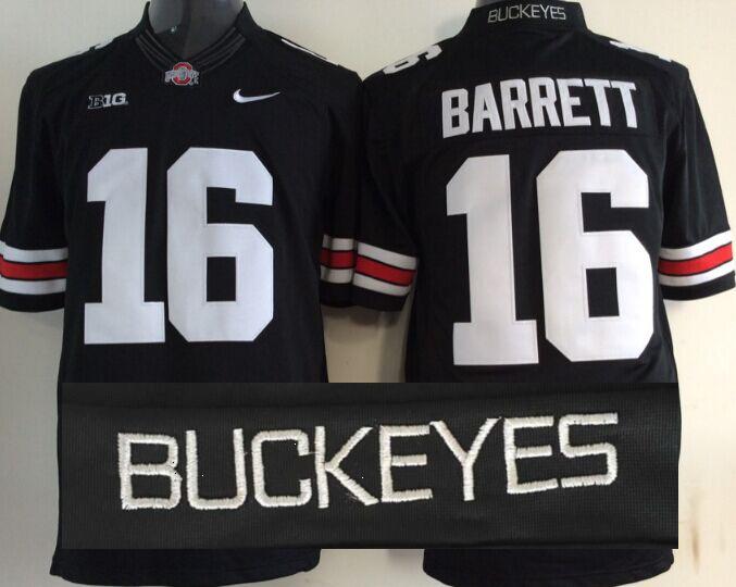 Men's Ohio State Buckeyes JT Barrett #16 Black Jersey